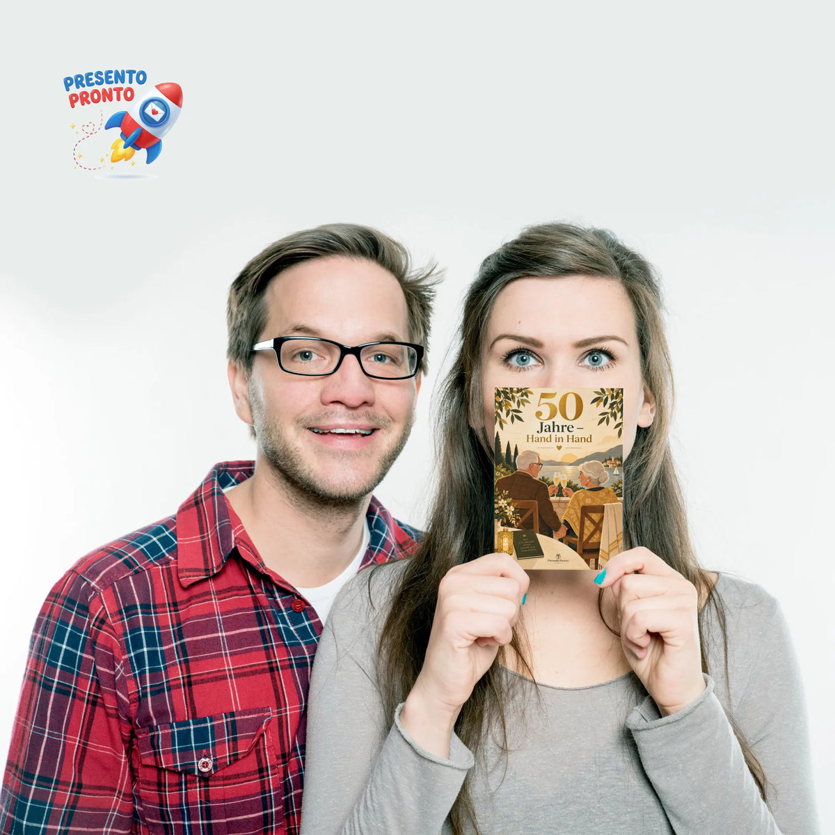Herzliche Postkarte zur Goldenen Hochzeit mit Sektgläsern|p:2012563|h:c6ed222f93449d8a8fd80b8efe823683