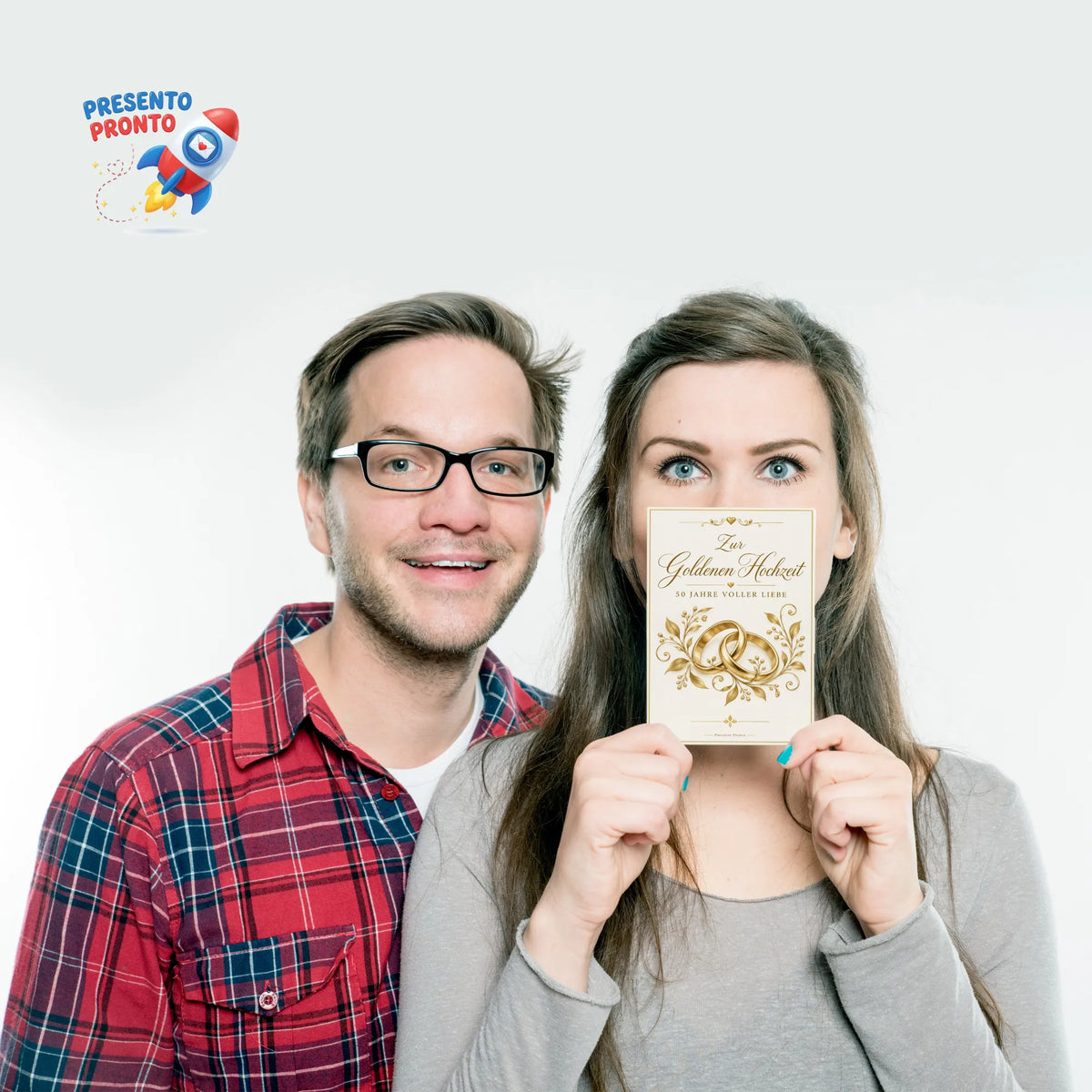 Elegante Postkarte zur Goldenen Hochzeit mit Eheringen|p:2012564|h:ffc92b20eec806eb5f8e99ae7247ffc4