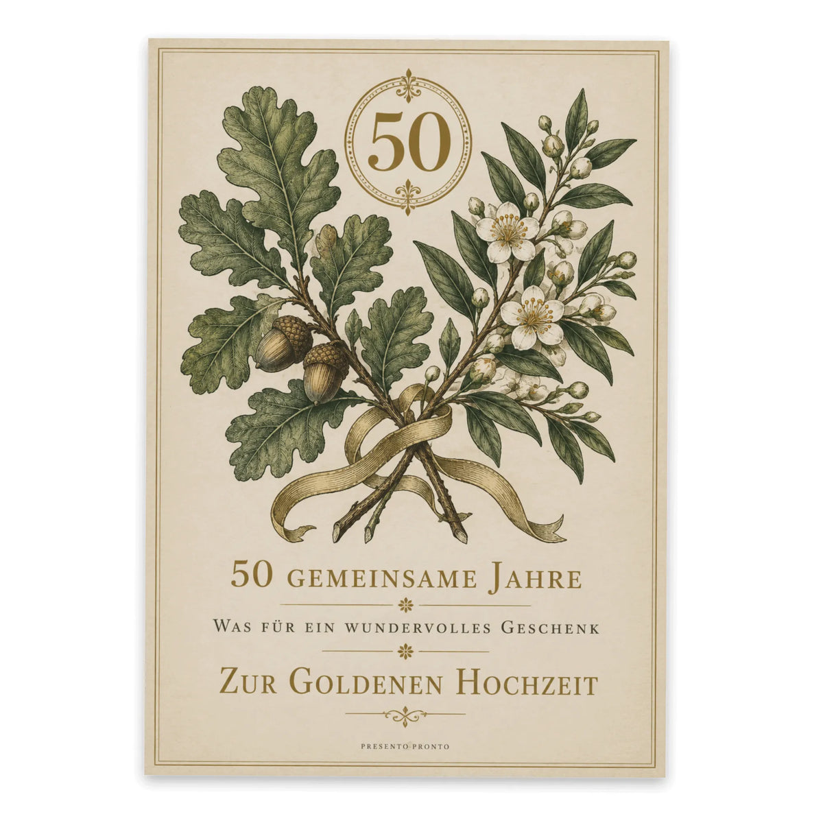 Elegante Postkarte zur Goldenen Hochzeit mit goldenem Siegel 50|p:2012565|h:3664332d1ac545c3077e060945414dbf