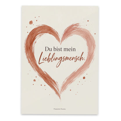 Romantische Postkarte zur Liebe mit Herz in Terrakotta|p:2012566|h:01442b7ea73fbe436be3b9feeea13829