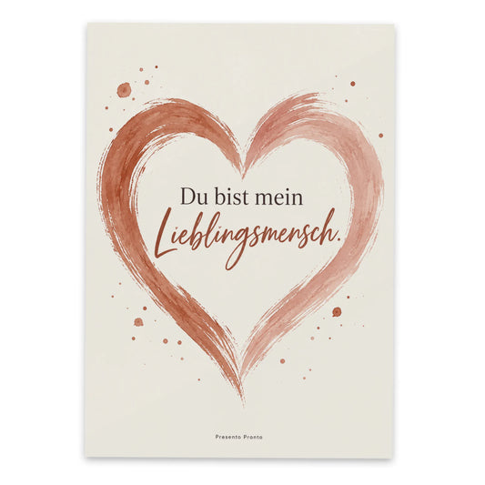 Romantische Postkarte zur Liebe mit Herz in Terrakotta|p:2012566|h:01442b7ea73fbe436be3b9feeea13829