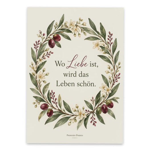 Romantische Postkarte für die Liebe mit Blütenkranz|p:2012567|h:cdc5b861e29086233f67e800dd81e1b2