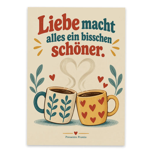 Romantische Liebespostkarte mit zwei Kaffeetassen|p:2012572|h:b36d09c2450f3ec87168cf76b8dda9ef