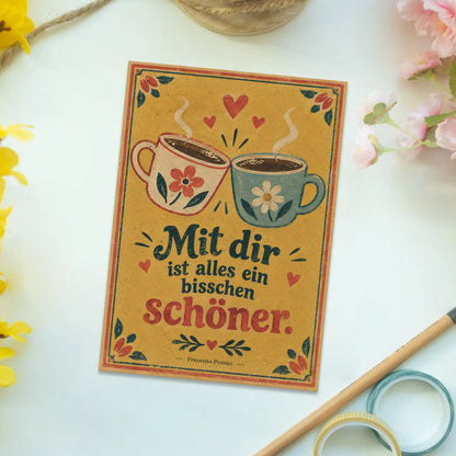 Romantische Postkarte für die Liebe mit Kaffeetassen|p:2012573|h:7e9dee14d84f290e71b59f76630228a6