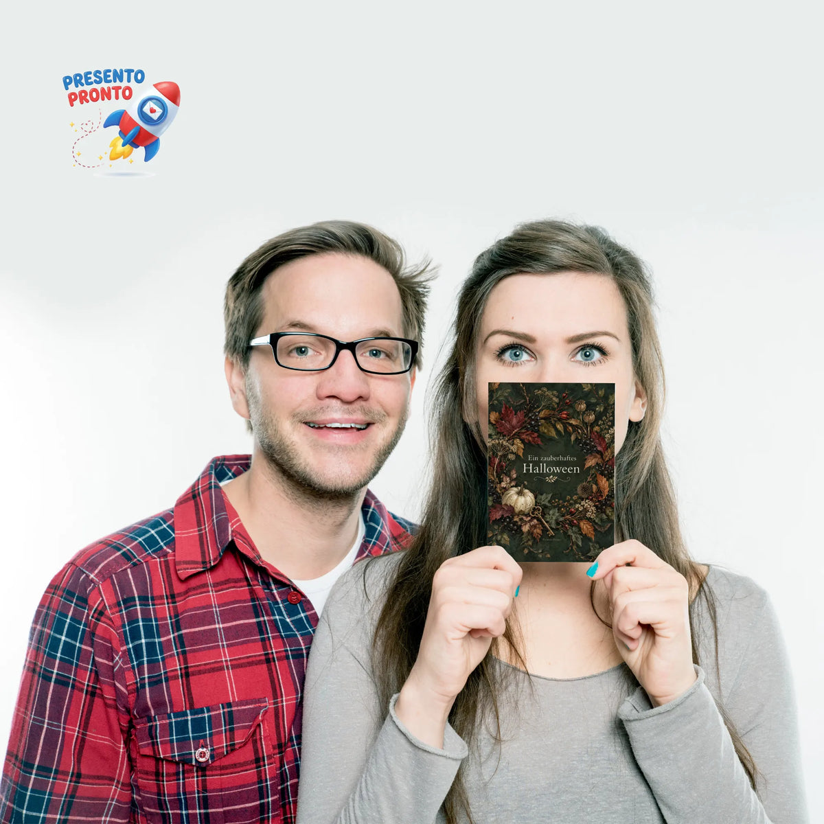 Zauberhafte Halloween Postkarte mit Herbstkranz|p:2012584|h:50bf1d857fef35e1756c17c961c68035