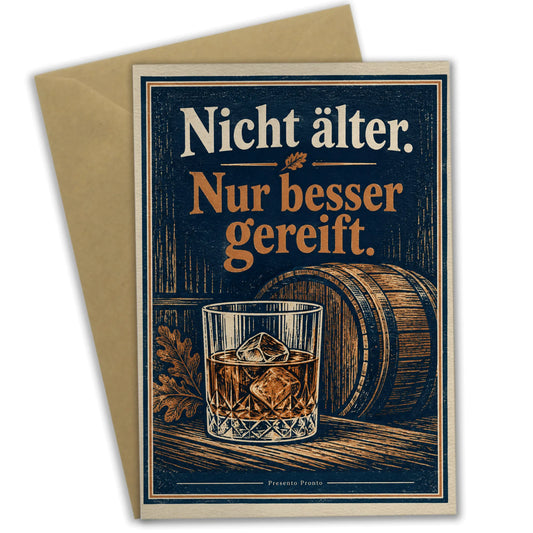 Lustige Geburtstagskarte für Männer mit Whiskeyglas|p:2012597|h:edbb2e432aeb0098fee264e4f030f353