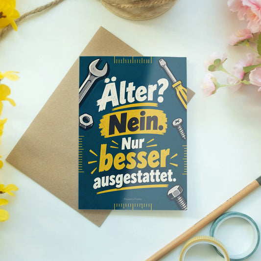 Lustige Geburtstagskarte für Männer mit Werkzeug-Icons|p:2012601|h:546149d979c409dc7d1f45463dd296b5