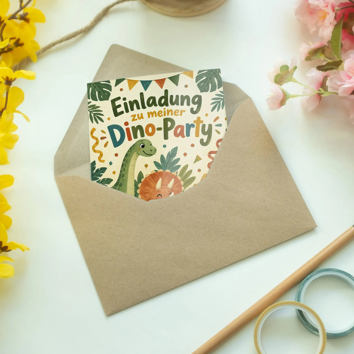 Fröhliche Einladungskarten zum Kindergeburtstag für Dino-Fans|p:2012607|h:3b41a108513c503c8188f309fe127358