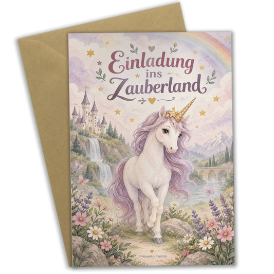 Elegante Einladungskarten zum Kindergeburtstag mit Einhorn|p:2012609|h:6a8df4b5e16886447982317001529177
