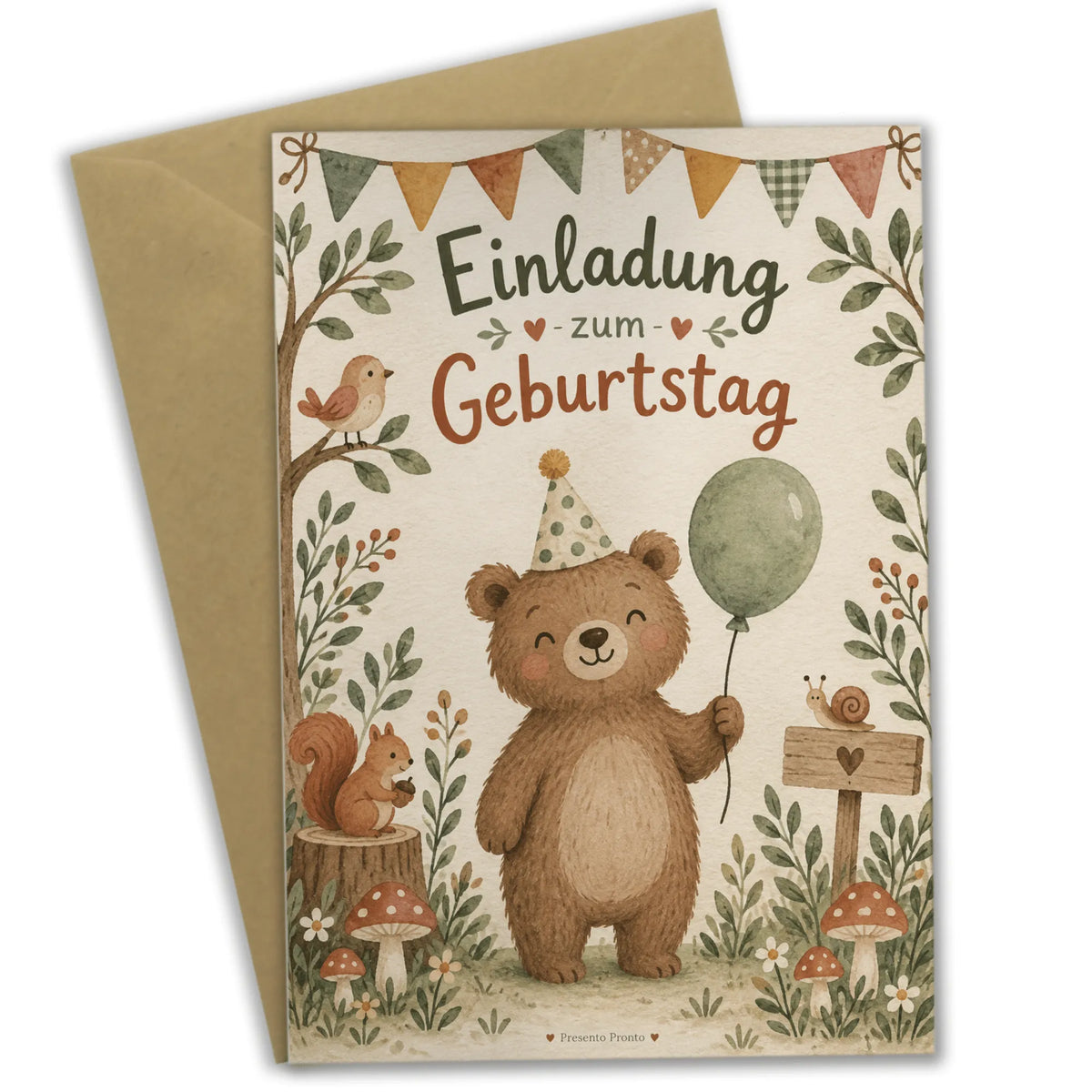 Süße Einladungskarten zum Kindergeburtstag freundlicher Bär|p:2012615|h:df753324421ddf0a8187a2d498f6b775