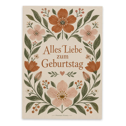 Elegante Grußkarte zum Geburtstag mit botanischen Elementen|p:2012624|h:ba0e05077da60665accff0bd6452aca7