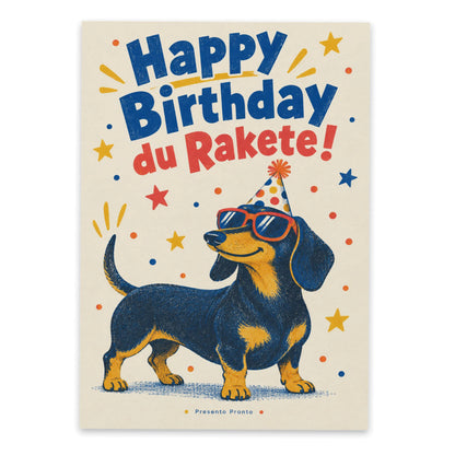 Lustige Grußkarte zum Geburtstag mit Dackel|p:2012625|h:0fe390027e48a42ffa0e4f16eaf38a47