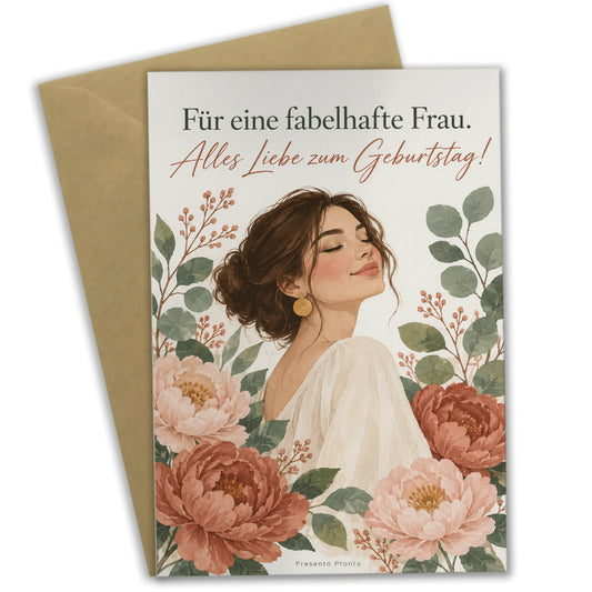 Elegante Geburtstagskarte für Frauen mit Pfingstrosen|p:2012635|h:eb9f3de09eb67b43c4e64bd21536793c
