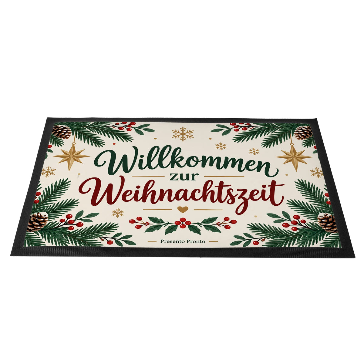 Herzliche Fußmatte zu Weihnachten mit Tannenzweigen und Beeren|p:2012647|h:0c7f191ed2e0937cab0f59980c3ef77c