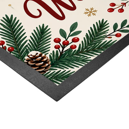 Herzliche Fußmatte zu Weihnachten mit Tannenzweigen und Beeren|p:2012647|h:e5f07ee40dc944a8f41c72fe6946cfb9
