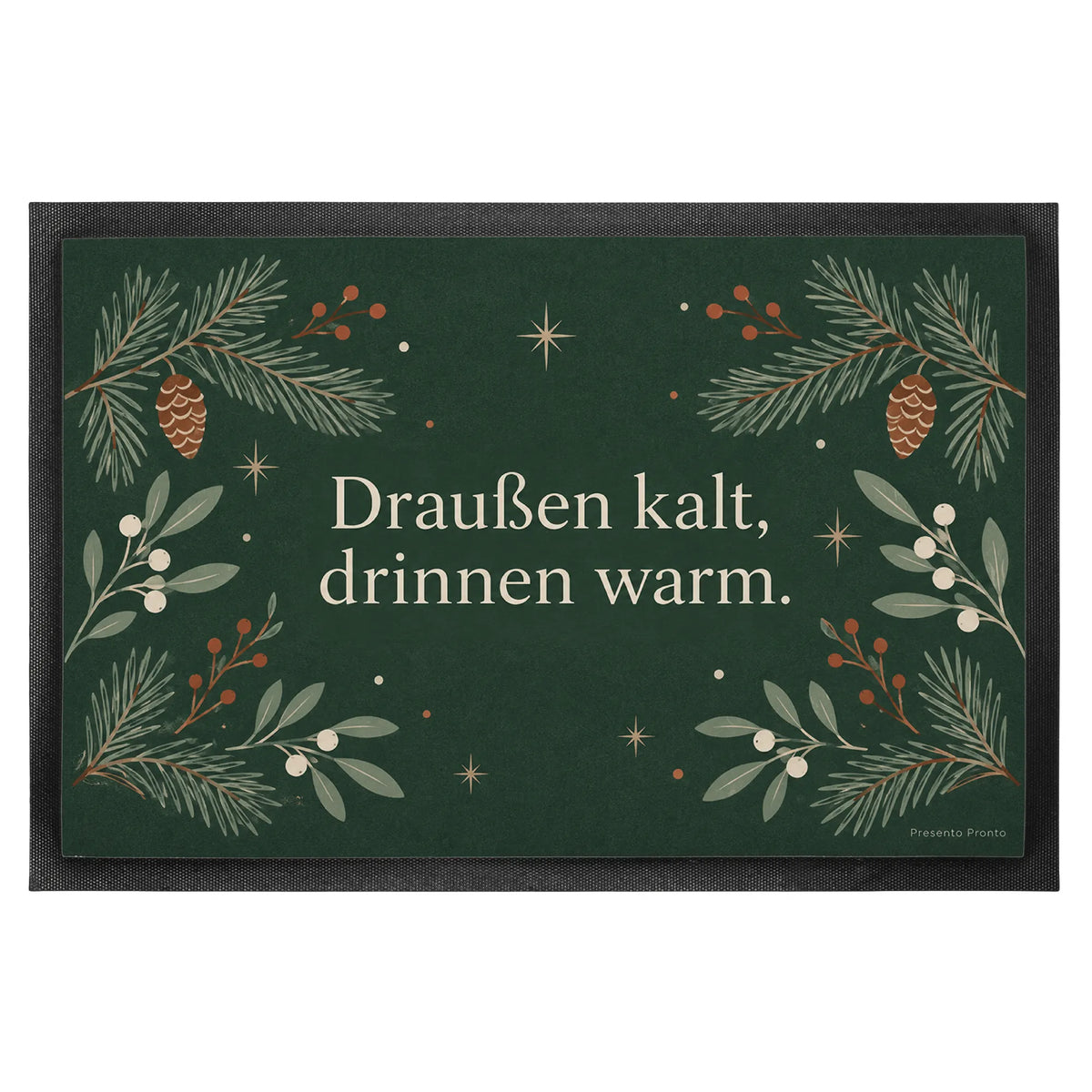 Gemütliche Fußmatte zu Weihnachten mit Tannenzweigen|p:2012652|h:f227368ee30b963763338fa46cec874e