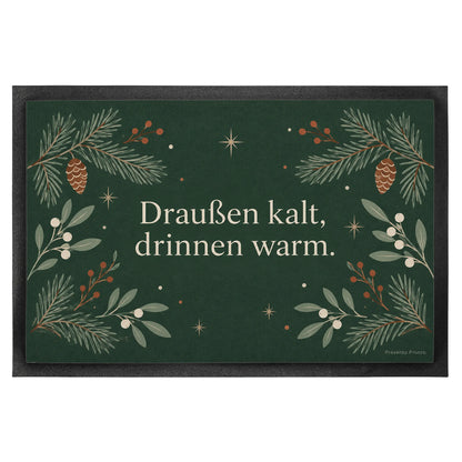Gemütliche Fußmatte zu Weihnachten mit Tannenzweigen|p:2012652|h:f227368ee30b963763338fa46cec874e
