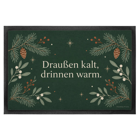 Gemütliche Fußmatte zu Weihnachten mit Tannenzweigen|p:2012652|h:f227368ee30b963763338fa46cec874e