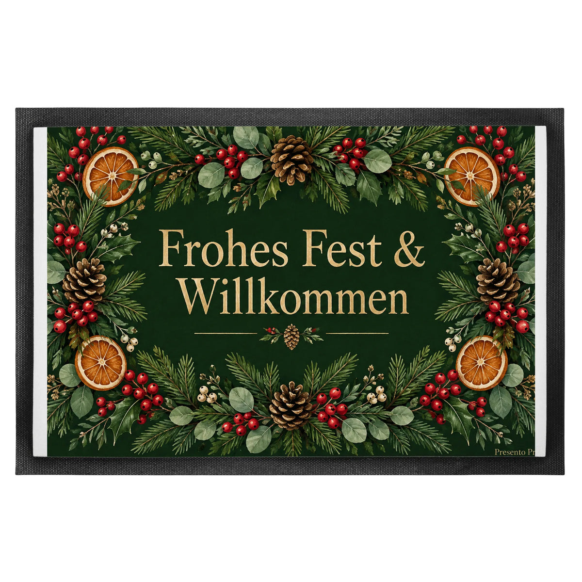 Festliche Fußmatte zu Weihnachten mit Tannenkranz|p:2012660|h:dc742ed9dd5eb4cc6838eb3ecca668e1