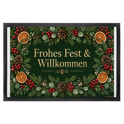 Festliche Fußmatte zu Weihnachten mit Tannenkranz|p:2012660|h:dc742ed9dd5eb4cc6838eb3ecca668e1