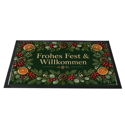 Festliche Fußmatte zu Weihnachten mit Tannenkranz|p:2012660|h:4b9ddbc8fe20cc233482236a3a0c7da4