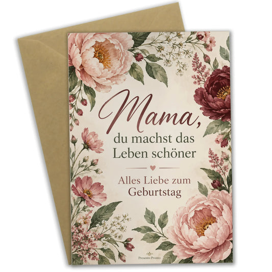Herzliche Geburtstagskarte für Mama mit Gartenblumen|p:2012662|h:836454704af04a30fcd74ec0a14d6844