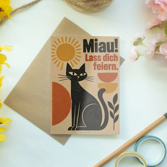 Lustige Geburtstagskarte für Katzenfans mit schwarzer Katze|p:2012675|h:d3f096cb59b704563c8db250f78867b6