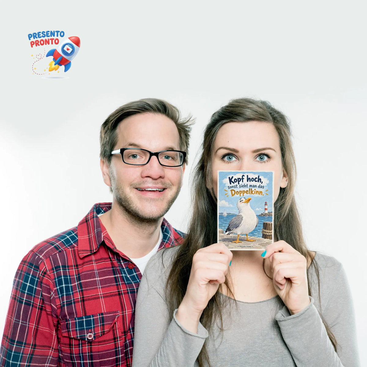 Lustige Geburtstagspostkarte mit selbstbewusster Möwe|p:2012684|h:b5ae68e5181995402254d6b09c5f31d9