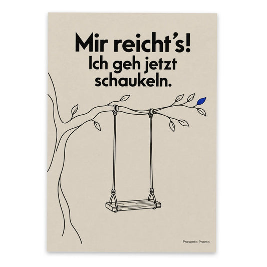 Lustige Postkarte zum Aufmuntern mit leerer Schaukel|p:2012686|h:42bdb6a4c13208e544e6e6944a872eae
