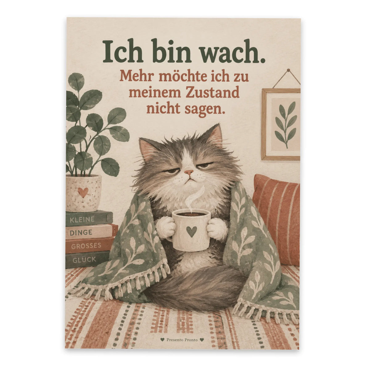 Lustige Postkarte für Katzenfans mit müder Katze|p:2012689|h:8d4fbd645097fc0aebfddb7dcd7af2a4