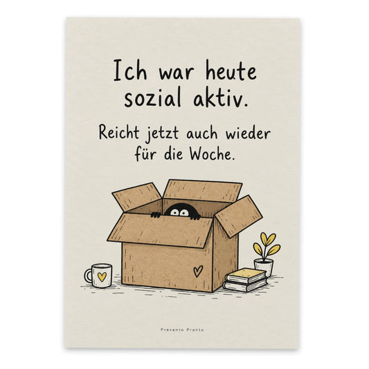 Lustige Postkarte für Introvertierte in Pappschachtel|p:2012691|h:717c4590dd1d32ca88238f5bdbbba23f