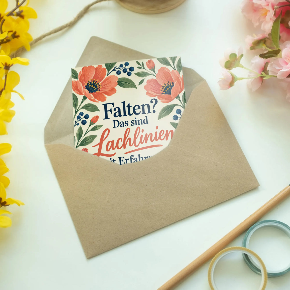 Lustige Geburtstagskarte für Frauen mit Blumenstrauß|p:2012692|h:7070d4384b943e65a2708a3e54c84786