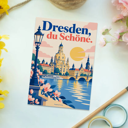 Liebevolle Ansichtskarte Dresden als Urlaubsgruß mit Frauenkirche|p:2012694|h:087b3abe77537609c909f0b9083a9472