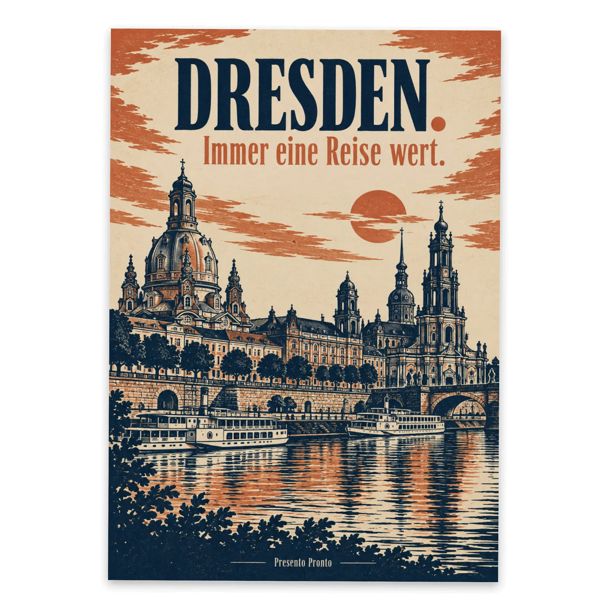 Stimmungsvolle Ansichtskarte Dresden mit Skyline als Linolschnitt|p:2012697|h:d2b461a5c9d197645d0990c4c40552b6