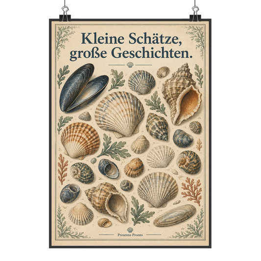 Nostalgische Vintage Informationstafel heimische Muscheln für Kinderzimmer|p:2012707|h:d1e3d45654977b085ac7ed1c40b06c64