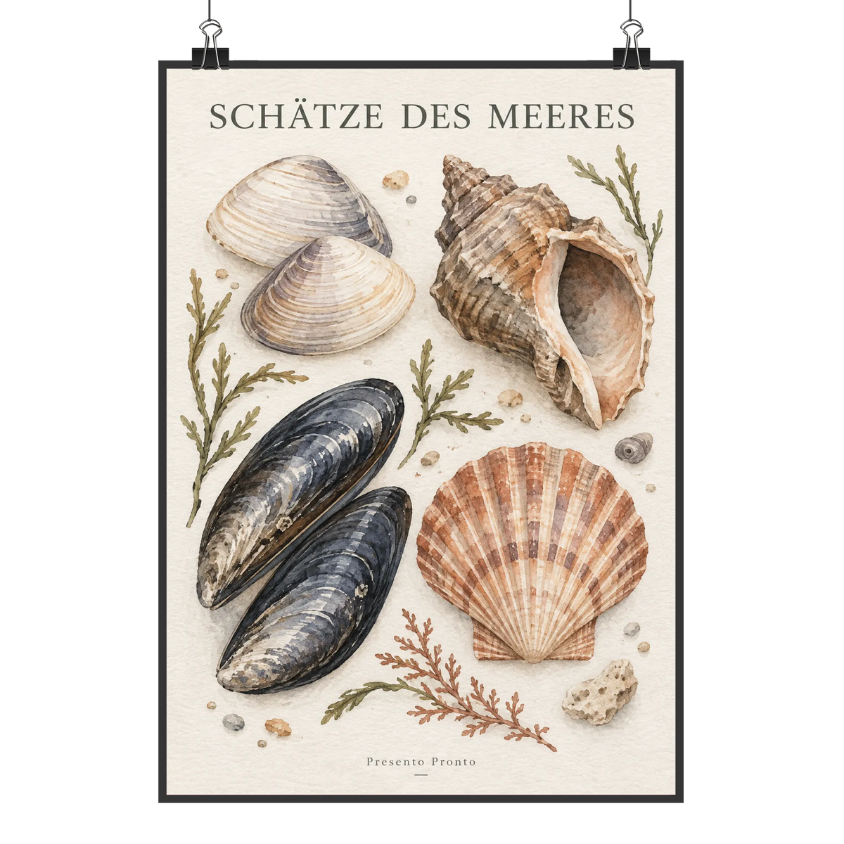 Elegantes Vintage Poster für Fans heimischer Strandmuscheln|p:2012734|h:12b154ddc75988a3aaeae32142cbb891