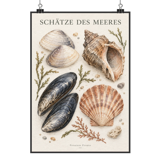 Elegantes Vintage Poster für Fans heimischer Strandmuscheln|p:2012734|h:12b154ddc75988a3aaeae32142cbb891