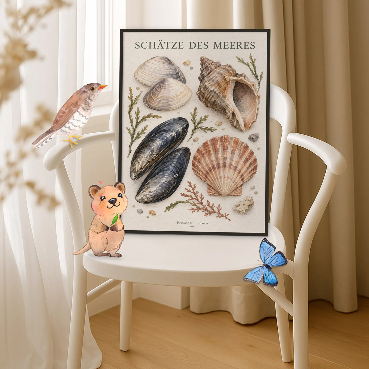 Elegantes Vintage Poster für Fans heimischer Strandmuscheln|p:2012734|h:f9e489a2834d315abf44a2098a75b9e9