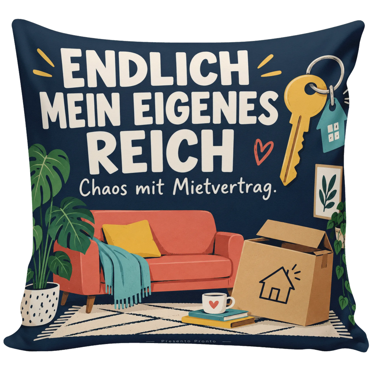 Lustiges Kissen für die erste eigene Wohnung mit Schlüssel|p:2012770|h:ff0205c65386c2a555b17610412a42f9