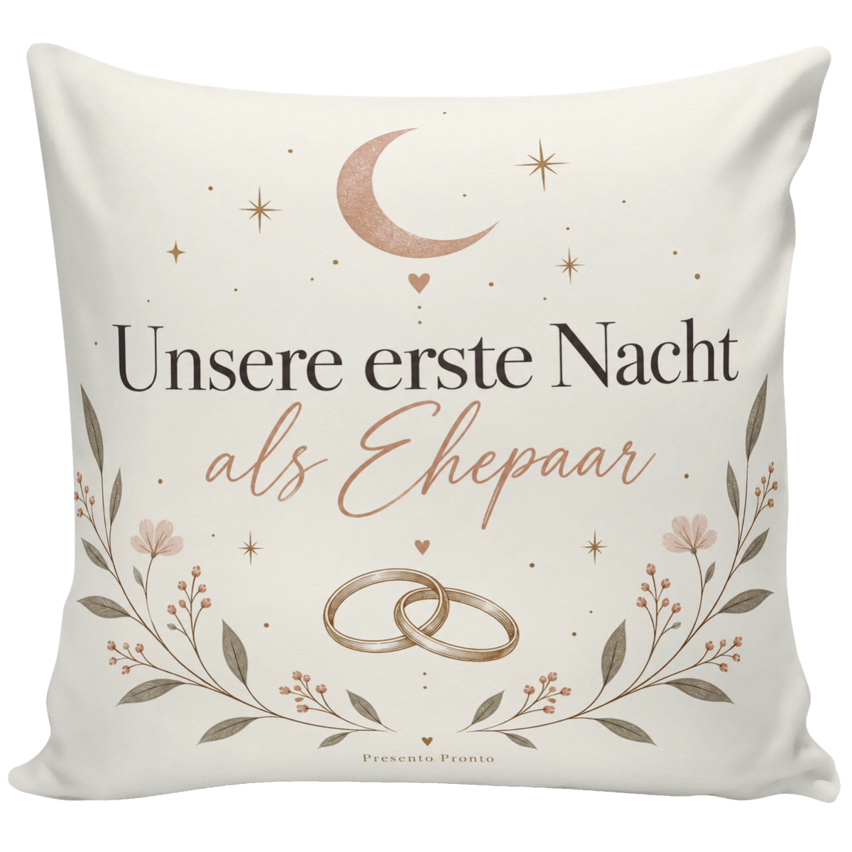 Romantisches Kissen für die erste Nacht als Ehepaar mit Ringen|p:2012774|h:e4221b78681863b0a5b08106b5e84839