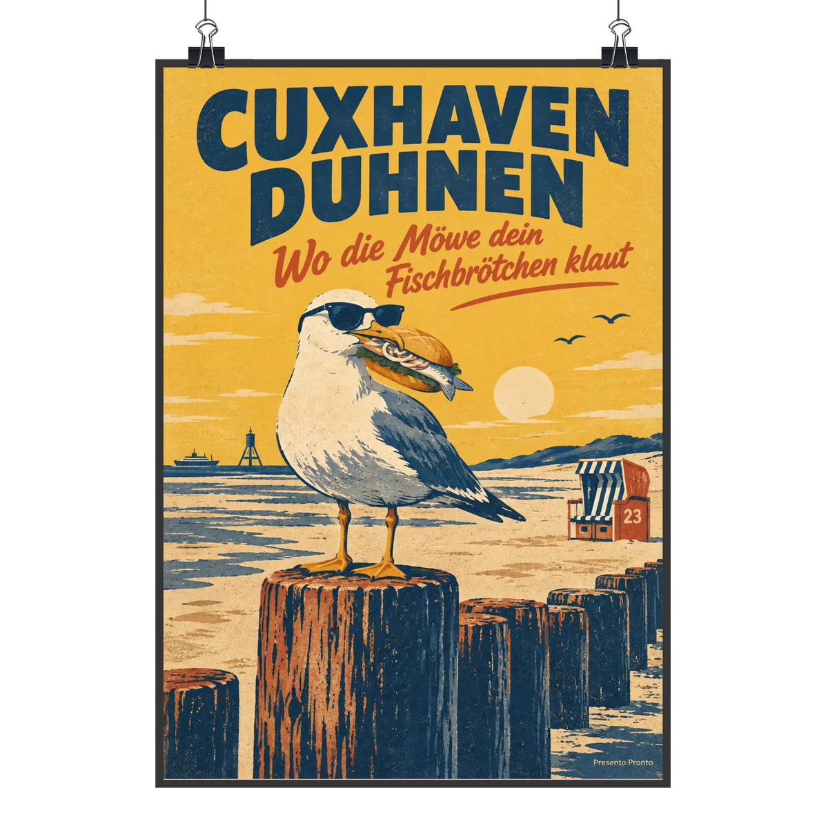 Lustiges Cuxhaven-Duhnen Poster freche Möwe|p:2012786|h:15db92152362761eb8b0b366f1d791fb