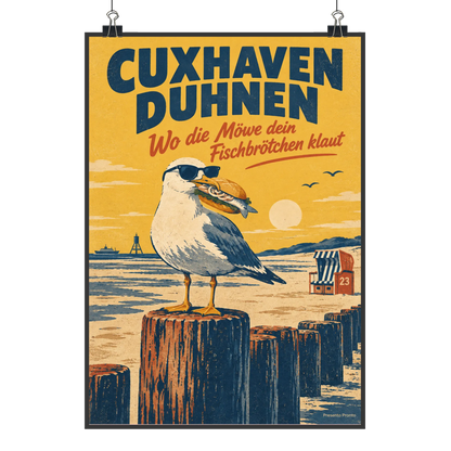 Lustiges Cuxhaven-Duhnen Poster freche Möwe|p:2012786|h:15db92152362761eb8b0b366f1d791fb