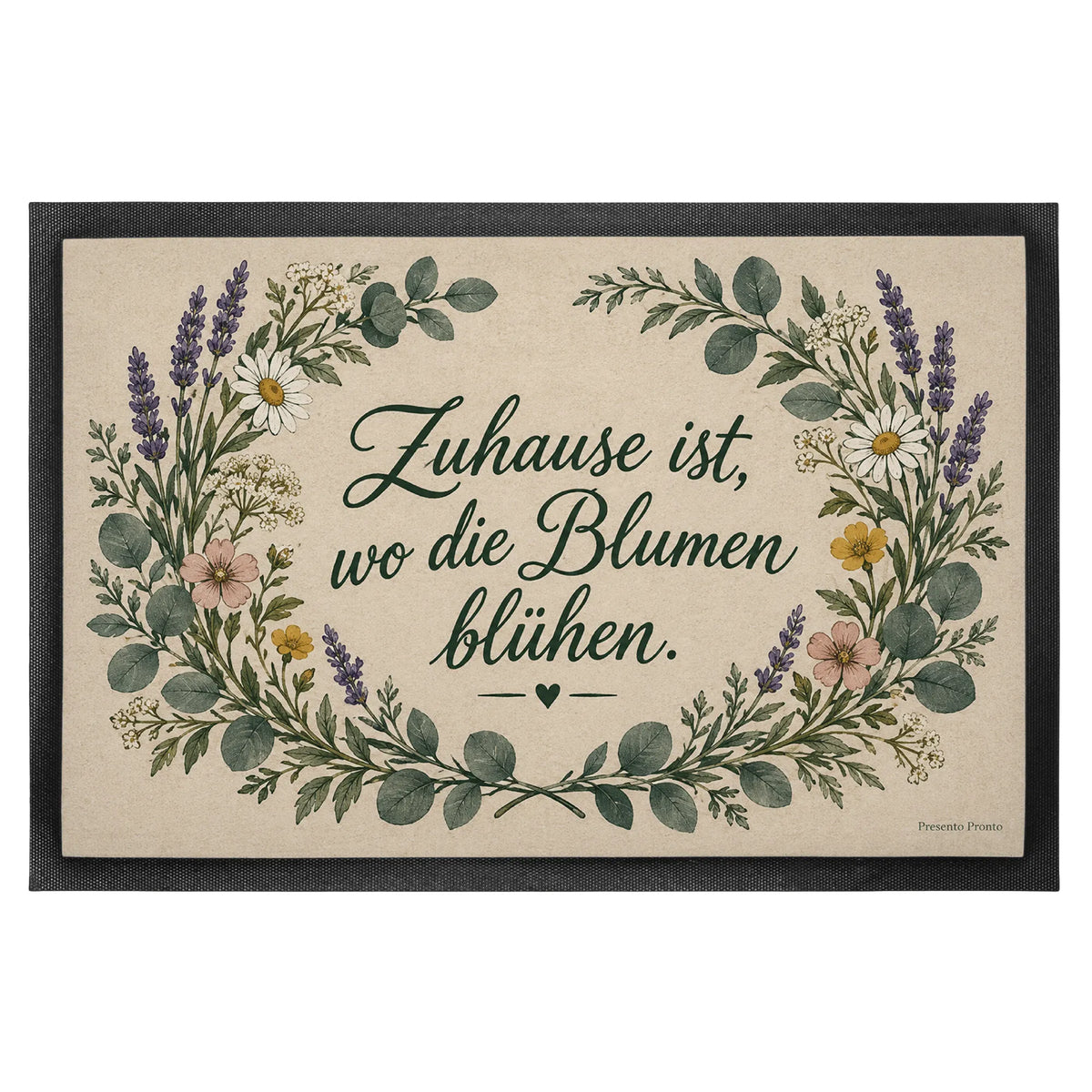 Einladende Topseller Fußmatte zum Einzug mit Wildblumenkranz|p:2012957|h:35693d15212b5ef967e1a0828f19cdac