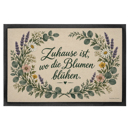 Einladende Topseller Fußmatte zum Einzug mit Wildblumenkranz|p:2012957|h:35693d15212b5ef967e1a0828f19cdac