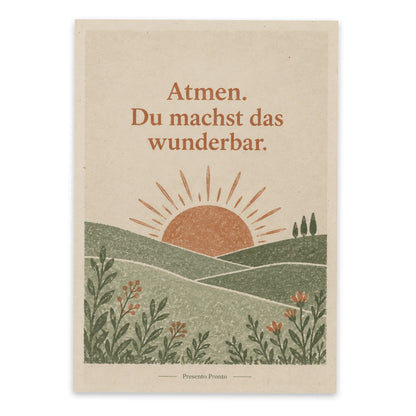 Beruhigende Postkarte zur Aufmunterung mit aufgehender Sonne|p:2012961|h:ce78cd8923bad84b206d548797023ad1