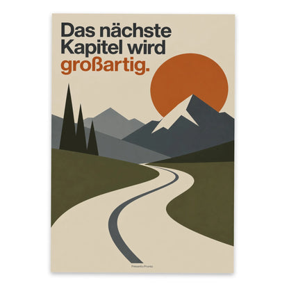 Motivierende Postkarte zum Neuanfang mit Sonne über Bergen|p:2012966|h:995fcefc5dba75a1d3f0fc2d37688e7b