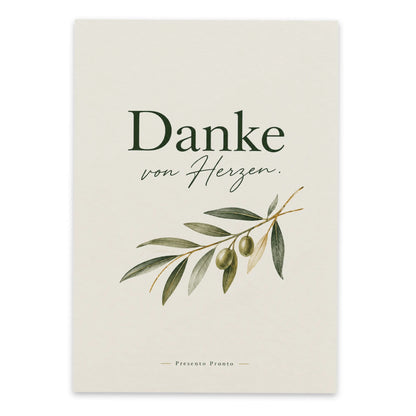 Elegante Danke Postkarte mit Olivenzweig in Gold|p:2012982|h:664d7709023ee6f2699201661a4bdba0