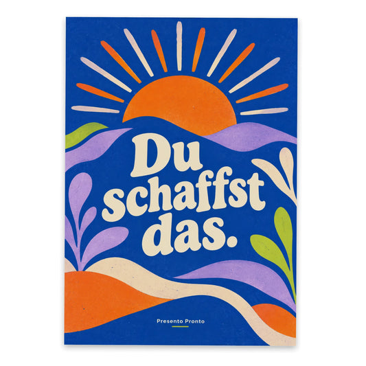 Aufmunternde Topseller Postkarte zum Mut machen mit Sonnenaufgang|p:2012983|h:60ff80bd02033951081048d20a1c03df