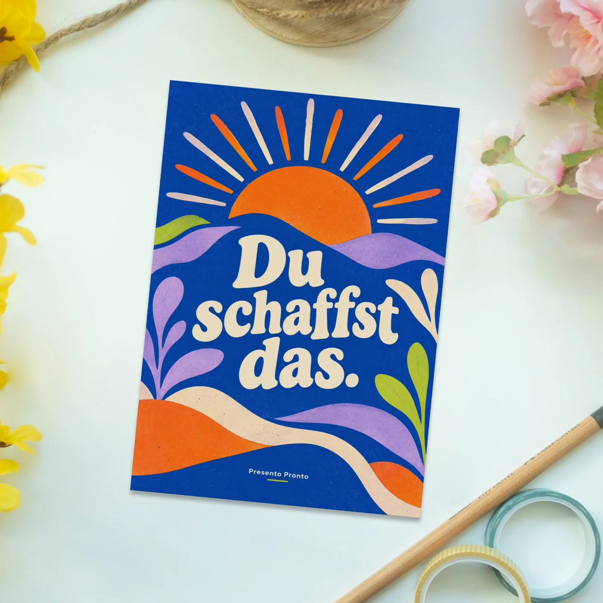 Aufmunternde Topseller Postkarte zum Mut machen mit Sonnenaufgang|p:2012983|h:d9fb6d3f0fe03d303260c41728746601
