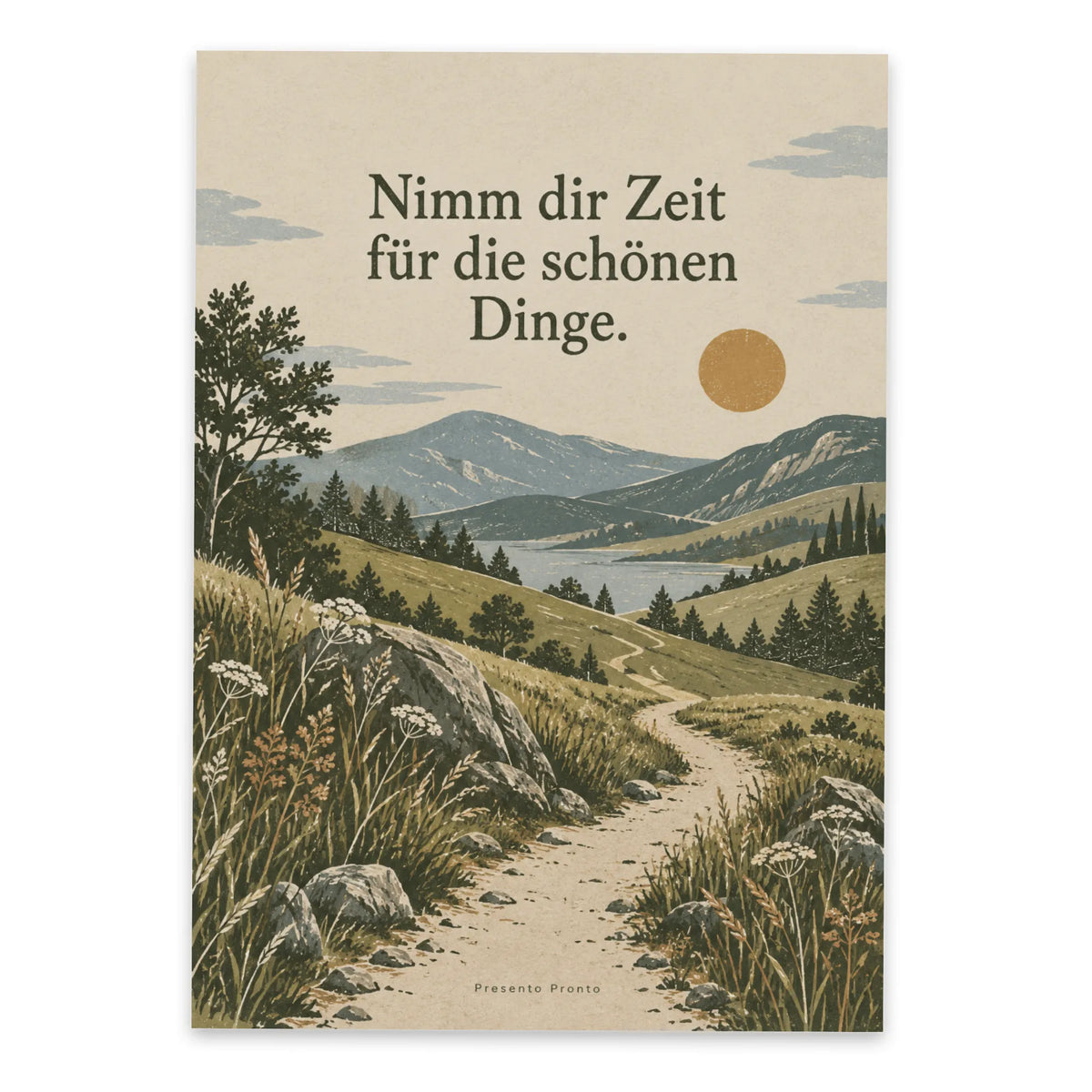 Besinnliche Topseller Postkarte mit ruhiger Hügellandschaft für Auszeit|p:2012986|h:8a1846381efe9c8b06332bb8e2192cd8